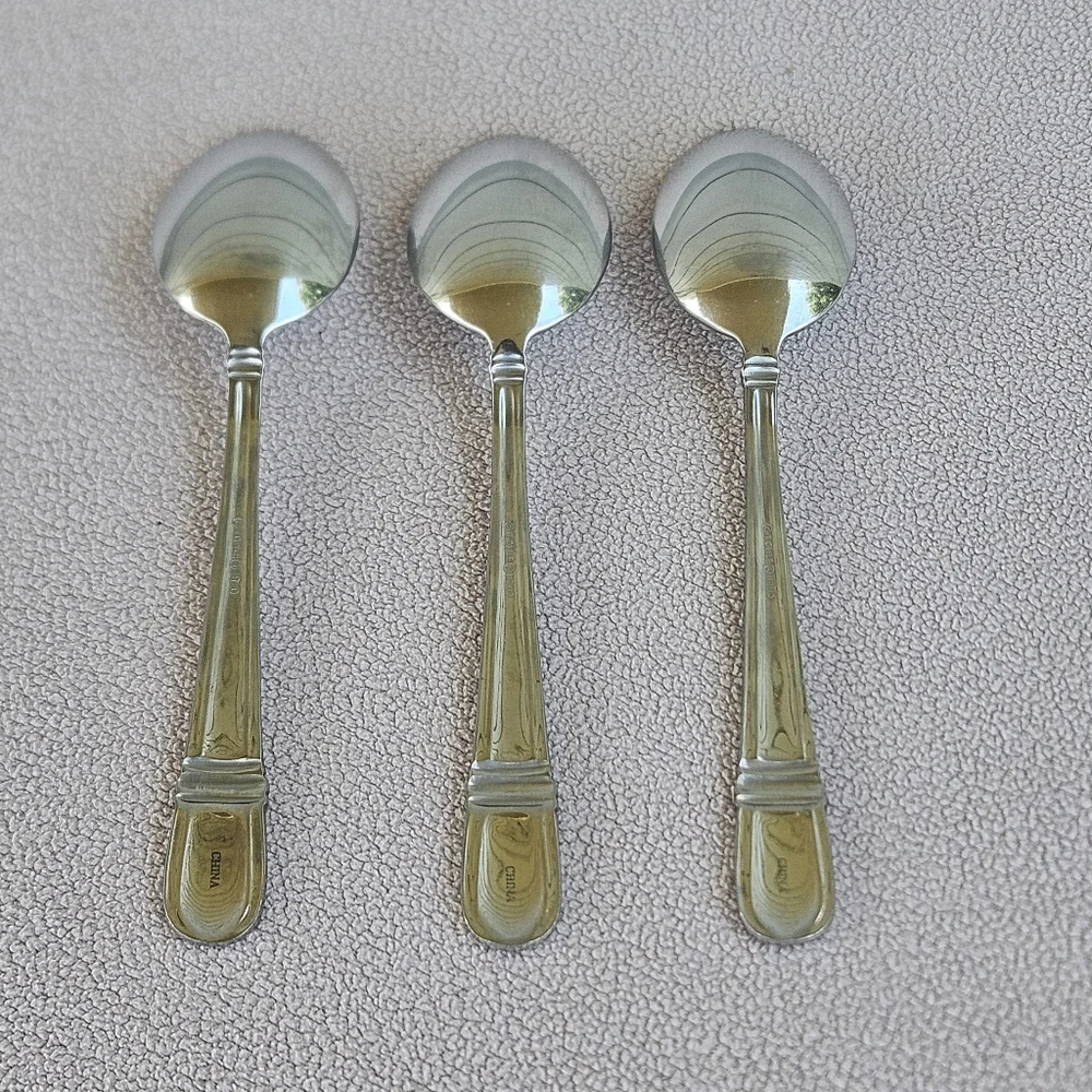 Towle Gold Ariel 3 Piece Serving Spoon Flatware Set